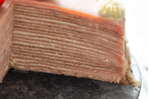 Raspberry Almond & White Chocolate Ganache Mille Crêpe Image 1