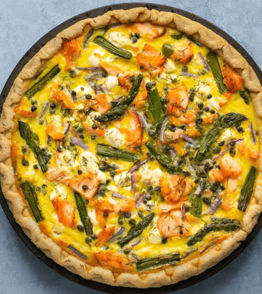 Smoked Salmon & Asparagus Quiche